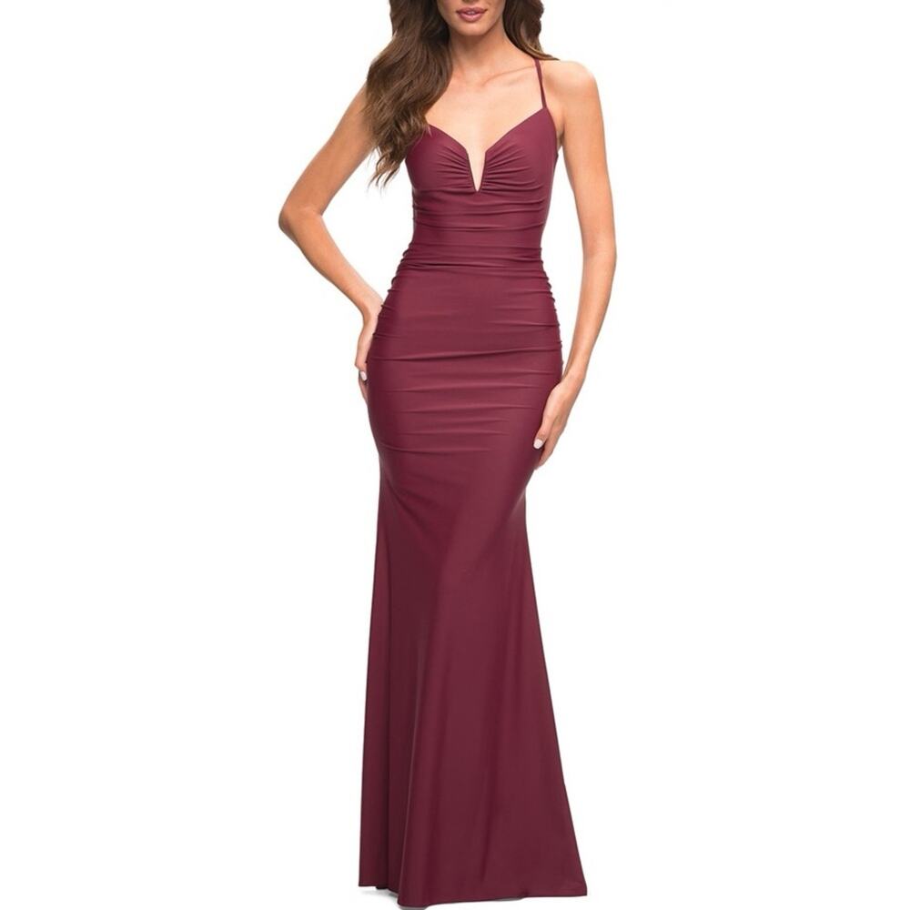 La Femme Dark Berry Gown Size 0 Nwot